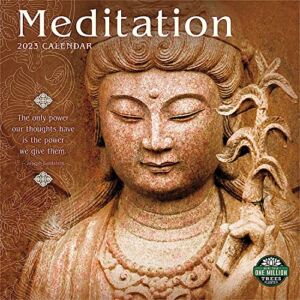 Meditation 2023 Wall Calendar | 12″ x 24″ Open | Amber Lotus Publishing