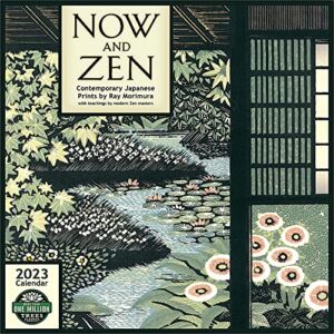 Now and Zen 2023 Wall Calendar: Contemporary Japanese Prints by Ray Morimura | 12″ x 24″ Open | Amber Lotus Publishing
