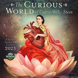 The Curious World of Catrin Welz-Stein 2023 Wall Calendar: A Surreal Fantasy Art Calendar | 12″ x 24″ Open | Amber Lotus Publishing