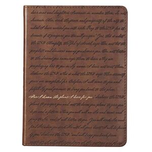 Christian Art Gifts Brown Faux Leather Journal | For I Know the Plans Jeremiah 29:11 Bible Verse | Handy-sized Flexcover Inspirational Notebook w/Ribbon 240 Lined Pages, Gilt Edges, 5.5 x 7 Inches