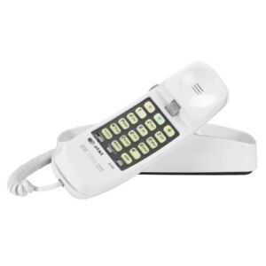 Advanced American Telephones 210WH AT&T 210M Basic Trimline Corded Phone, No AC Power Required, Wall-Mountable, White