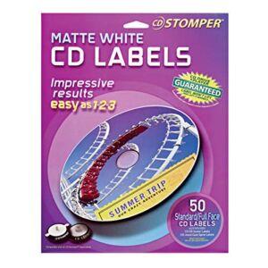 Avery CD Stomper Matte White CD Labels 98108, Pack of 50 (98108)