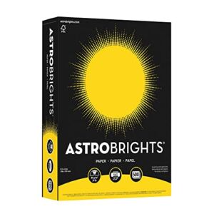 Neenah Astrobrights Bright Color Paper, 8 1/2in. x 11in., 24 Lb, FSC Certified, Solar Yellow, Ream Of 500 Sheets, 21538