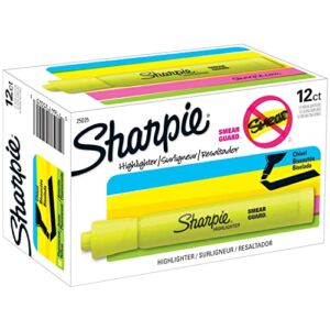 SHARPIE® Tank Highlighters, Fluorescent Yellow, Pack of 12, 25025
