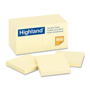 3M 6549-18 Highland Notes, 3 x 3-Inches, Yellow, 18-Pads/Pack
