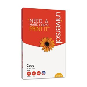 Universal 28110 Copy Paper, 92 Brightness, 20lb, 11 x 17, White (Case of 2500 Sheets)
