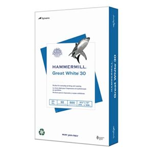Hammermill Printer Paper, Great White 30% Recycled Paper, 11 x 17-1 Ream (500 Sheets) – 92 Bright, Made in the USA, 086750