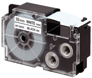 Casio 18mm Label Printer Cartridge Black Print on White Tape