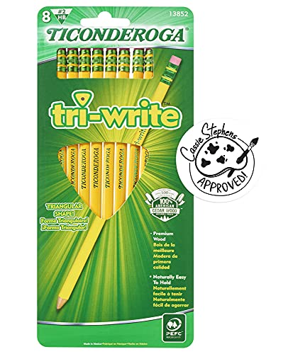 TICONDEROGA Tri-Write Triangular Pencils, Standard Size Wood-Cased #2 HB Soft, Yellow, 8-Pack (13852) | The Storepaperoomates Retail Market - Fast Affordable Shopping
