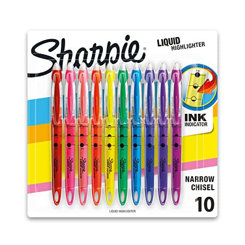 Sharpie Liquid Highlighter, Chisel Tip Highlighters, Assorted Colors, 10 Count | The Storepaperoomates Retail Market - Fast Affordable Shopping