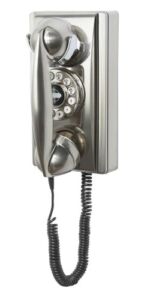 Crosley CR55-BC Wall Phone with Push Button Technology, Chrome