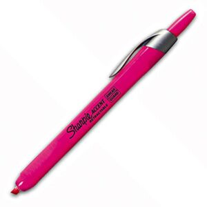 Sharpie Pen-Style Retractable Highlighters, 12 Fluorescent Pink Highlighters
