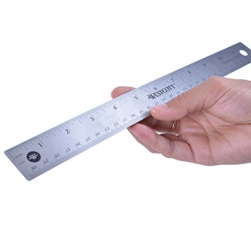 Westcott Stainless Steel Office Ruler with Non Slip Cork Base, 12 inch (10415) | The Storepaperoomates Retail Market - Fast Affordable Shopping