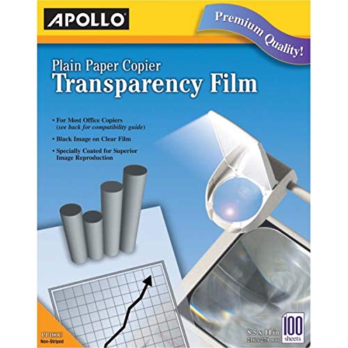Apollo® Plain Paper Copier Transparency Film, Black On Clear With Strip, Box Of 100 Sheets | The Storepaperoomates Retail Market - Fast Affordable Shopping