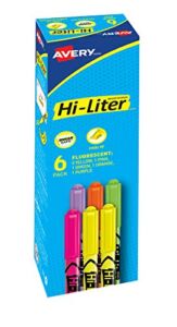 HI-LITER Pen Style, Assorted Colors, Pack of 6 (23565)