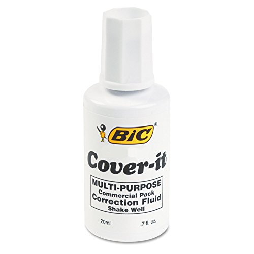 BIC Cover-It Correction Fluid, 20 Milliliter Bottle, White, 1/Each (WOC12-WE) | The Storepaperoomates Retail Market - Fast Affordable Shopping