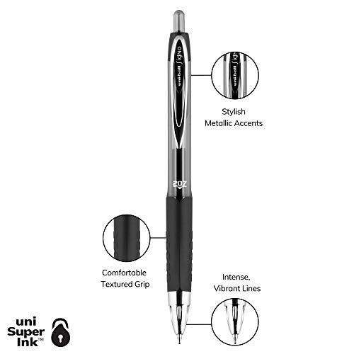 Black Retractable Gel Pens 12 Pack with Medium Points, Uni-Ball 207 Signo Click Pens are Fraud Proof and the Best Office Pens, Nursing Pens, Business Pens, School Pens, and Bible Pens | The Storepaperoomates Retail Market - Fast Affordable Shopping