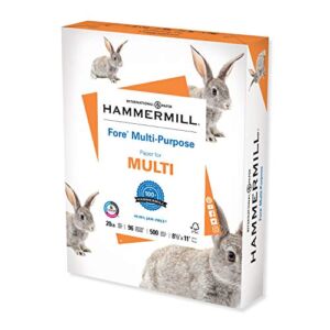 Hammermill Printer Paper, Fore Multipurpose 20 lb Copy Paper, 8.5 x 11 – 1 Ream (500 Sheets) – 96 Bright, Made in the USA, 103267