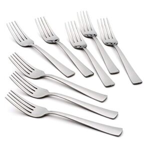 Oneida Zinc Everyday Flatware Dinner Forks, Set of 8, 18/0 Stainless Steel, Silverware Set, 1.4 x 3.75 x 8.5 inches