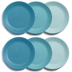 US Acrylic Everest Ultra-Durable Plastic 10 inch Dinner Plates in Blue Sky | set of 6 Reusable, BPA-Free, Made in the USA, Dishwasher Safe Dinnerware