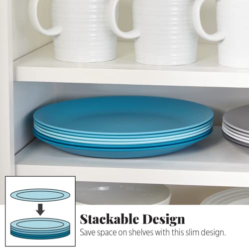 US Acrylic Everest Ultra-Durable Plastic 10 inch Dinner Plates in Blue Sky | set of 6 Reusable, BPA-Free, Made in the USA, Dishwasher Safe Dinnerware | The Storepaperoomates Retail Market - Fast Affordable Shopping