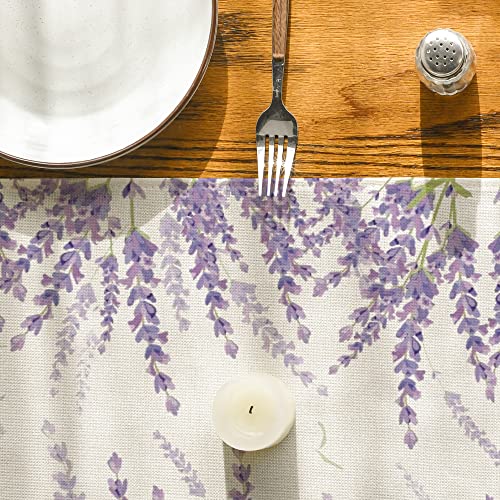 Artoid Mode Lavender Spring Table Runner, Easter Summer Seasonal Anniversary Holiday Kitchen Dining Table Decoration for Indoor Outdoor Home Party Decor 13 x 72 Inch | The Storepaperoomates Retail Market - Fast Affordable Shopping
