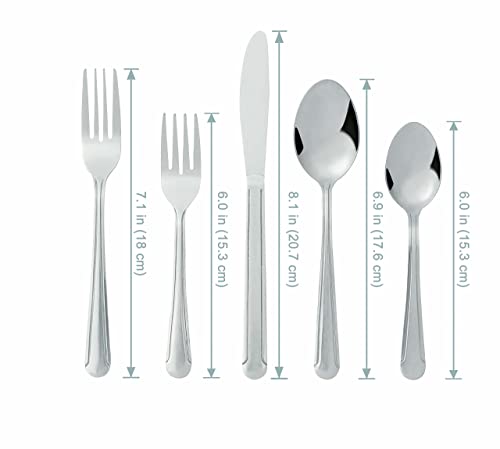 Bon Camisole 20-Piece Stainless Steel Flatware Silverware Cutlery Set, Include Knife/Fork/Spoon, Dishwasher Safe, Service for 4 | The Storepaperoomates Retail Market - Fast Affordable Shopping