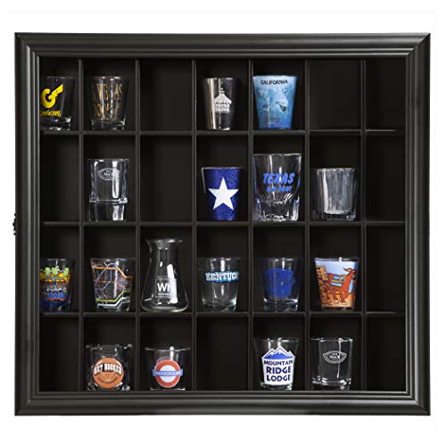 Gallery Solutions 18×16 Shot Glass Hinged Front Display Case, 18″ x 16″, Black | The Storepaperoomates Retail Market - Fast Affordable Shopping
