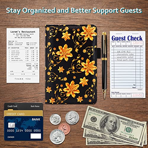 RSAquar Server Books for Waitress, Cute Waitstaff Organizer Wallet Support with 7 Storage Pockets for Recipes and Guest Check, Leather Waiter Book Fit Server Apron, Paisley Flower | The Storepaperoomates Retail Market - Fast Affordable Shopping
