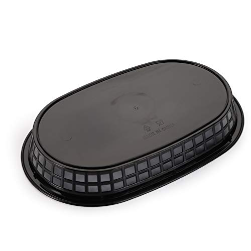 Cedilis 40 Pack Fast Food Baskets, 10.5 x 7 Inch Black Plastic Baskets, Food Service Tray for Hot Dogs, Burgers, Sandwiches, Fries, Barbecues, Picnics, Parties | The Storepaperoomates Retail Market - Fast Affordable Shopping