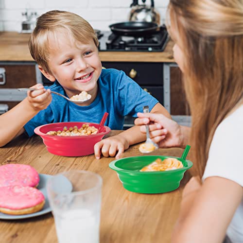Cereal Bowls with Straws for Kids – (Set of 6 – 20-Ounce Bowls) BPA-Free Plastic Reusable Bowls with Built-In Straws for Children & Toddlers, Dishwasher and Microwave Safe, Includes 3 Cleaning Brushes | The Storepaperoomates Retail Market - Fast Affordable Shopping