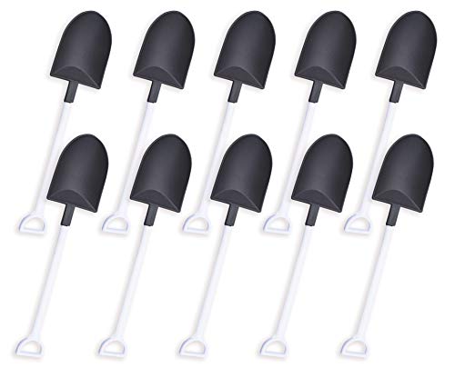 OaaXbbECco Novelty Mini Shovel Shape Spoons Cute Disposable Plastic Dessert Spoons (50 black+white model 2) | The Storepaperoomates Retail Market - Fast Affordable Shopping