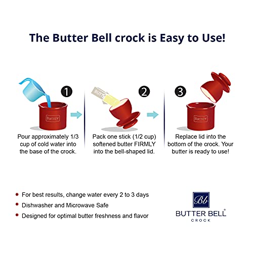 Butter Bell – The Original Butter Bell crock by L Tremain, a Countertop French Ceramic Butter Dish Keeper for Spreadable Butter, Antique Collection, White Linen | The Storepaperoomates Retail Market - Fast Affordable Shopping