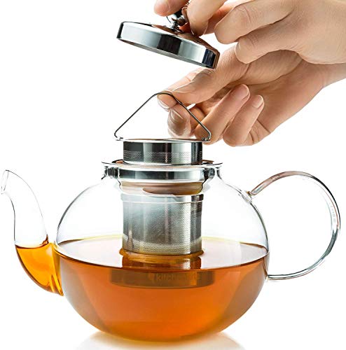 Tea Kettle Infuser Stovetop Gift Set – Glass Teapot with Removable Stainless Steel Strainer, Microwave & Dishwasher Safe, Tea Pot with Blooming, Loose Leaf Tea Sampler & 4 Double Wall Cups, Tea Maker. | The Storepaperoomates Retail Market - Fast Affordable Shopping