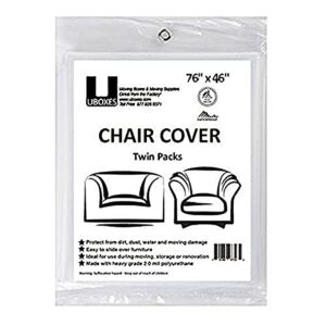 Uboxes Set of 2 (72×46) Chair Covers 2 MIL Heavy Duty Polyethylene to Protect Items from Dust Dirt and Spills