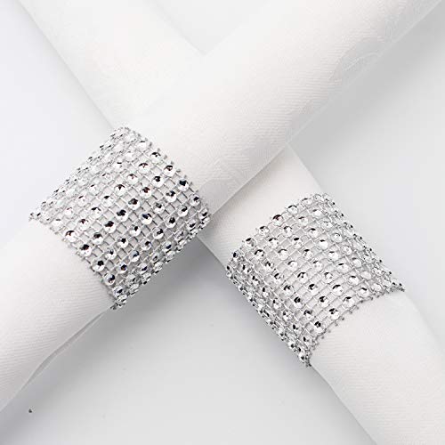KPOSIYA Napkin Rings, Pack of 120 Rhinestone Napkin Rings Diamond Adornment for Place Settings, Wedding Receptions, Dinner or Holiday Parties, Family Gatherings (120, Silver) | The Storepaperoomates Retail Market - Fast Affordable Shopping