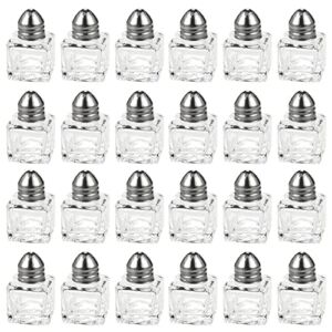 Salt and Pepper Shakers Set – 24-Piece Set of Salt Pepper Shakers, Glass Kitchenware, Mini Salt and Pepper Holders, Transparent, Holds 0.5 Oz