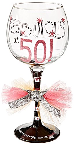 Mud Pie Fabulous at 50 Wine Glass | The Storepaperoomates Retail Market - Fast Affordable Shopping