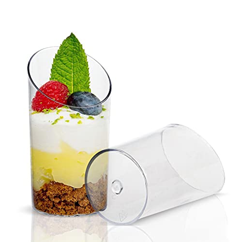 Zezzxu 50 Pack Mini Dessert Cups with Spoons, 2.2 oz Clear Plastic Parfait Appetizer Cups Shot Glasses Small Serving Bowls for Tasting Sample Appetizers | The Storepaperoomates Retail Market - Fast Affordable Shopping