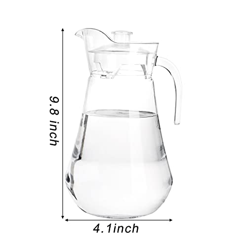 SOUJOY 2 Pack Plastic Pitcher, 70 oz Clear Iced Water Pitcher with Lid and Handle, Heat Resistant BPA-Free Tea Pitcher for Juice, Milk, Cold or Hot Beverages | The Storepaperoomates Retail Market - Fast Affordable Shopping