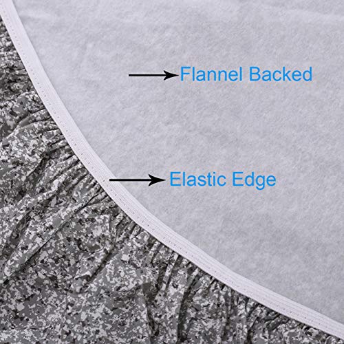 Round Vinyl Tablecloth Elastic Edge Flannel Backed Table Cover (Grey, Large Round Fits Table up 45″-56″ Diameter) | The Storepaperoomates Retail Market - Fast Affordable Shopping