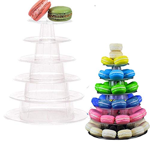 6 Tiers Round Macaron Tower Stand Cake Display Rack Cupcake Stand Desserts Display for Wedding Birthday Decor | The Storepaperoomates Retail Market - Fast Affordable Shopping