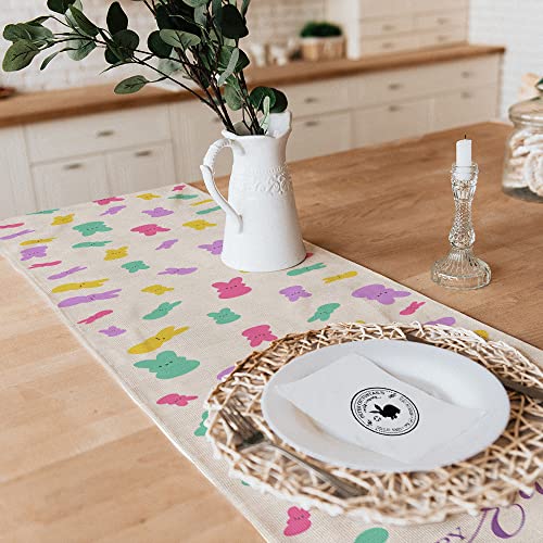 ARKENY Happy Easter Table Runner 13×72 Inches Color Bunny Seasonal Spring Decor Holiday Farmhouse Indoor Vintage Rabbit Theme Gathering Dinner Party Decorations | The Storepaperoomates Retail Market - Fast Affordable Shopping