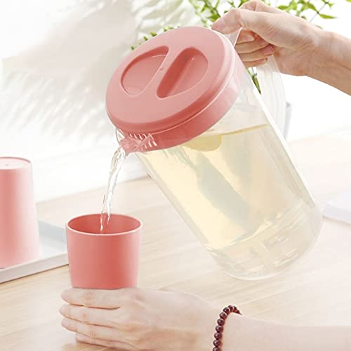 Jucoan 1 Gallon /4L Large Plastic Straining Pitcher, Clear Water Carafe Jug Juice Mixing Pitcher with 2 Strainers Cover, Handles, Measurements, BPA Free, Perfect for Ice Tea, Lemonade | The Storepaperoomates Retail Market - Fast Affordable Shopping