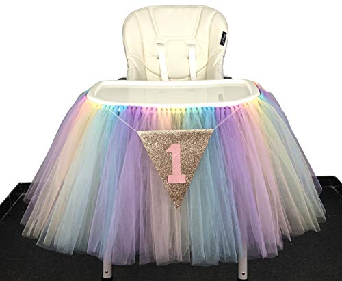 Originals Group 1st Birthday Originals Group 1st Birthday Frozen Tutu for High Chair Decoration for Party SuppliesTutu for High Chair Decoration for Party Supplies (Rainbow) | The Storepaperoomates Retail Market - Fast Affordable Shopping