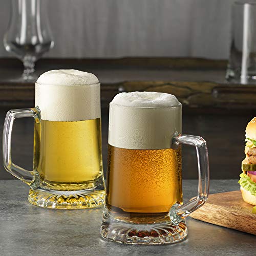 Bormioli Rocco 4-Pack Solid Heavy Large Beer Glasses with Handle – 17.1/4 Ounce Glass Steins, Traditional Beer Mug glasses Set, Perfect Coffee – Tea Glass, Everyday Drinking Glasses, Cocktail Glasses | The Storepaperoomates Retail Market - Fast Affordable Shopping