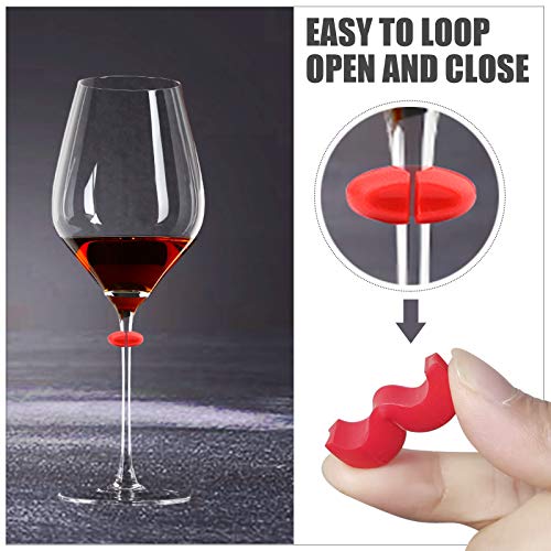 26Pcs Wine Glass Charms Tags with Bottle Stopper, Silicone Wine Glass Drink Markers for Bar Party Martinis Cocktail Champagne Stem Glasses | The Storepaperoomates Retail Market - Fast Affordable Shopping