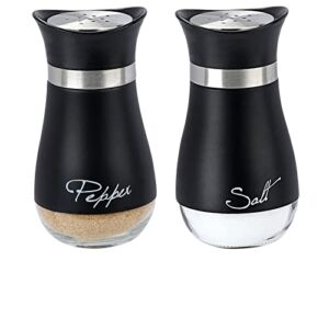 Refillable Salt and Pepper Shakers Set, (Crazystorey) Glass Spice Shakers Seasoning Container with Air-Tight Stainless Steel Lid Kitchen Essential for Home Cooking Camping BBQ, Set of 2