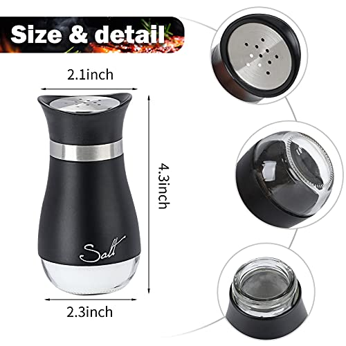 Refillable Salt and Pepper Shakers Set, (Crazystorey) Glass Spice Shakers Seasoning Container with Air-Tight Stainless Steel Lid Kitchen Essential for Home Cooking Camping BBQ, Set of 2 | The Storepaperoomates Retail Market - Fast Affordable Shopping