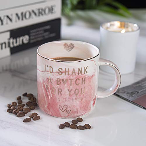 Best Friend Birthday Gifts for Women – Funny Friendship Gift for Bestfriend, Besties, BFF, Sister, Boss Woman, Big Sis, Sorority – I’d Shank A Girl For You – Cute Pink Marble Mug, 11.5oz Coffee Cup | The Storepaperoomates Retail Market - Fast Affordable Shopping